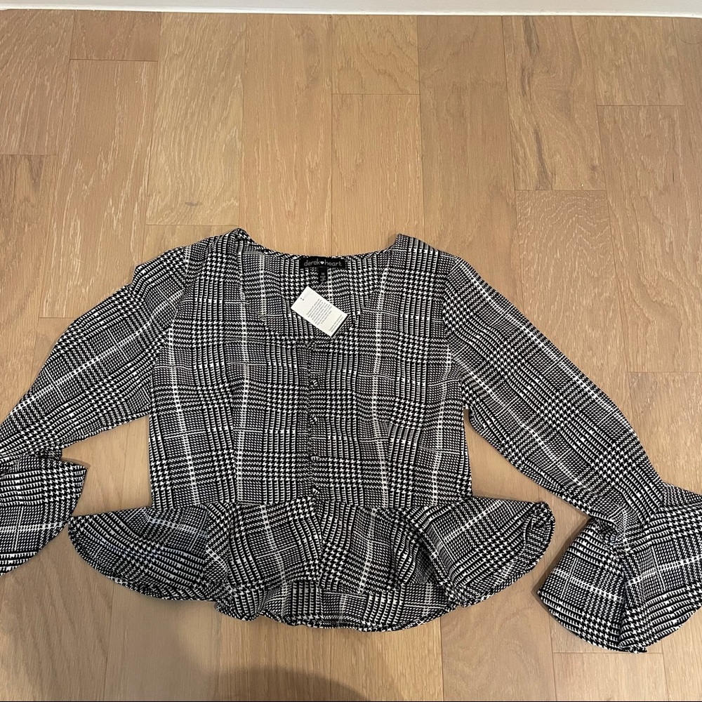 NWT Black and White Button down